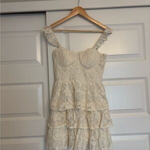 Altar'd State Cream Lace Mini Dress